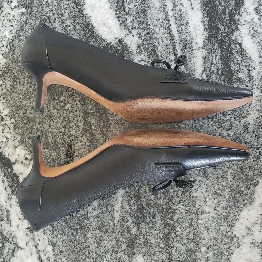 (7.5) "346" Brooks Brothers Leather Heels Luxury Office Night Out Vacation Wow - Picture 6 of 12